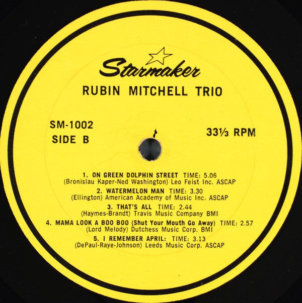 The Rubin Mitchell Trio - The Golden Hands Of Rubin Mitchell | Very Good Plus (VG+) Near Mint (NM) - JAZZ / USED *VERY GOOD+*