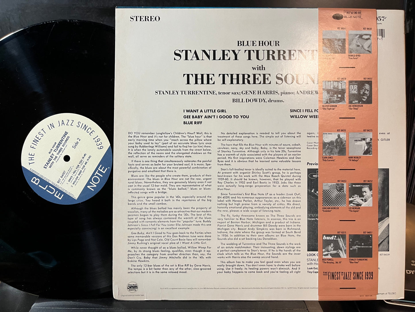 Stanley Turrentine With The Three Sounds - Blue Hour (VINYL LP) | Very Good (VG) Near Mint- (NM-) - JAZZ / USED *VERY GOOD*