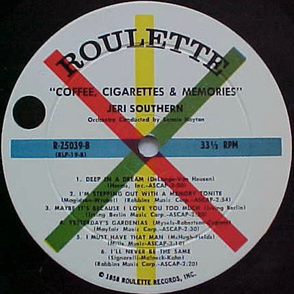 Jeri Southern - Coffee, Cigarettes & Memories | Very Good (VG) Very Good (VG) - JAZZ / USED *VERY GOOD*