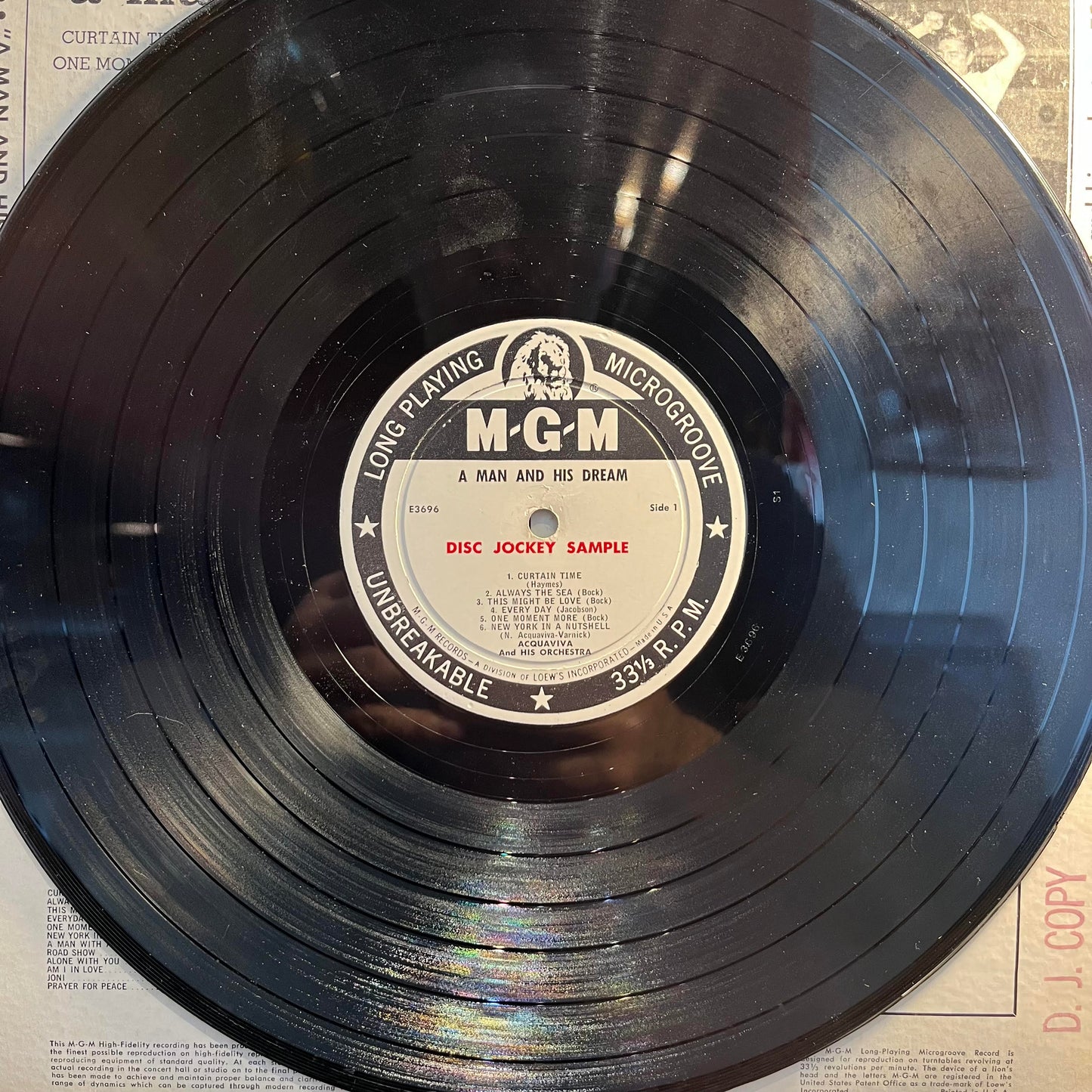 Acquaviva And His Orchestra - A Man And His Dream *PROMO* | Very Good (VG) Very Good (VG) - JAZZ / USED *VERY GOOD*