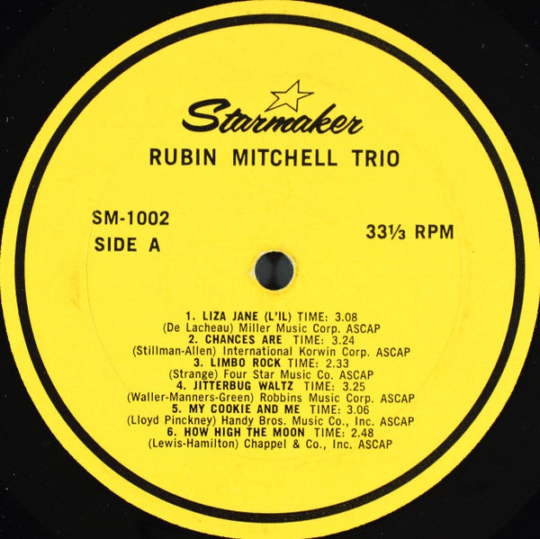The Rubin Mitchell Trio - The Golden Hands Of Rubin Mitchell | Very Good Plus (VG+) Near Mint (NM) - JAZZ / USED *VERY GOOD+*