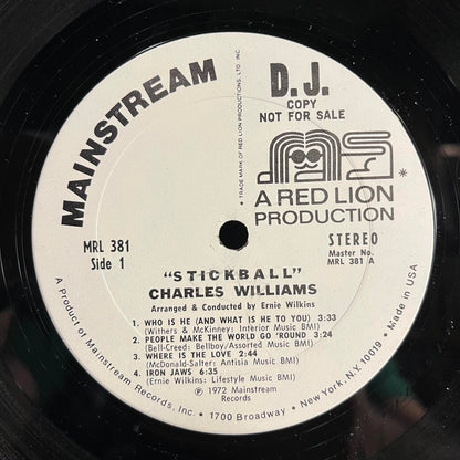 Charles Williams (15) - Stickball *PROMO* | Very Good (VG) Very Good Plus (VG+) - JAZZ / USED *VERY GOOD*