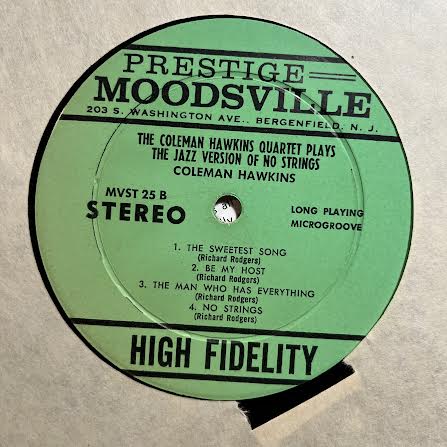 The Coleman Hawkins Quartet Play The Jazz Version Of No Strings (VINYL) | Very Good (VG) Very Good (VG) - JAZZ / USED *VERY GOOD*