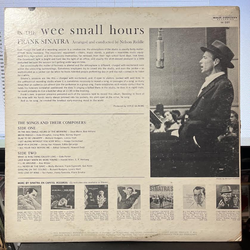 In The Wee Small Hours (VINYL) | Very Good (VG) Excellent (EX) - JAZZ / USED *VERY GOOD*