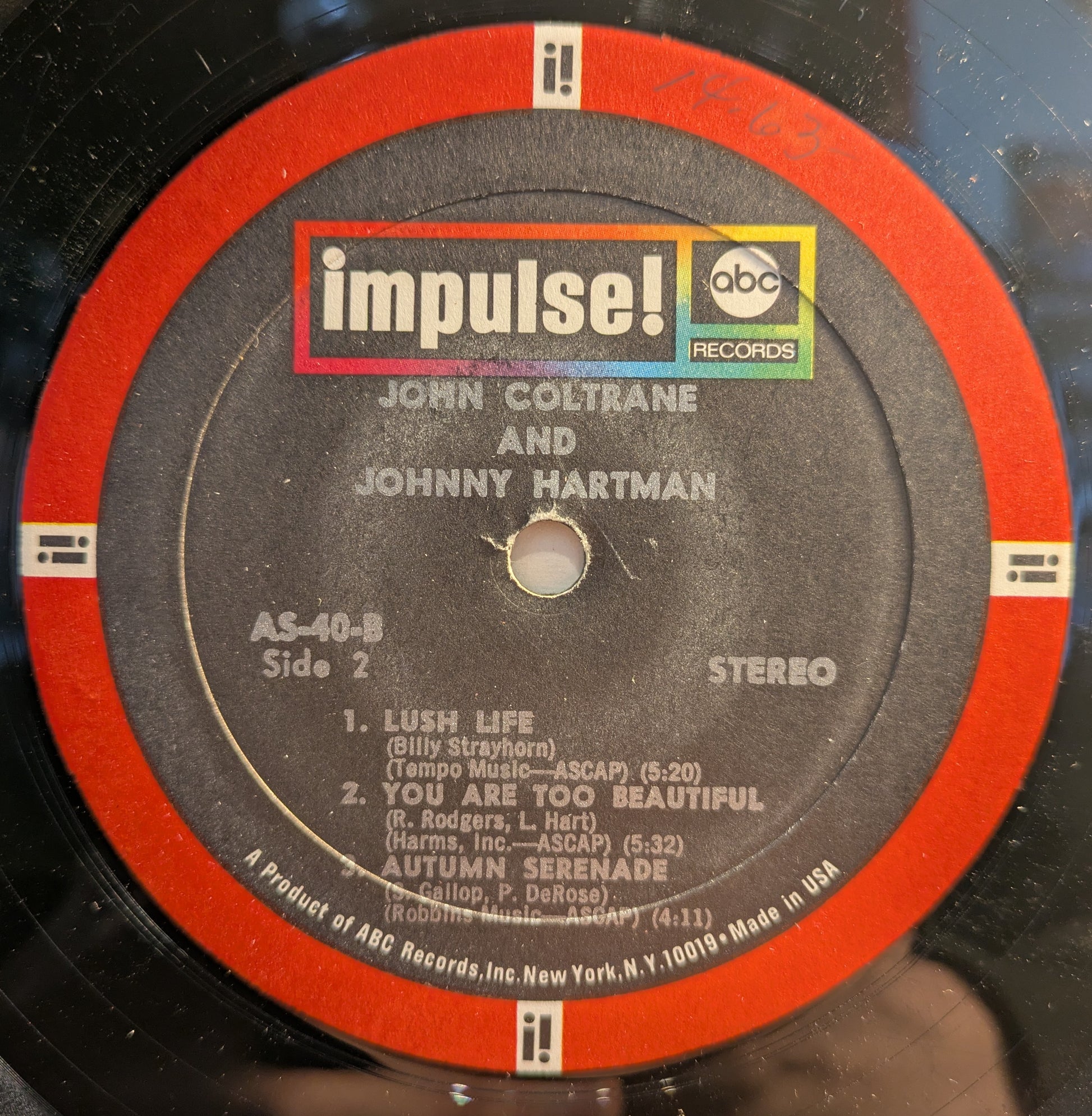 John Coltrane And Johnny Hartman (VINYL) | Very Good (VG) Very Good Plus (VG+) - JAZZ / USED *VERY GOOD*
