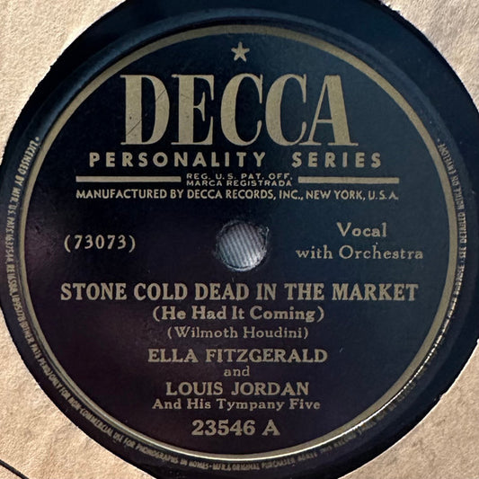 Stone Cold Dead In The Market / Petootie Pie (10" 78RPM RECORD) | Very Good (VG) Generic - JAZZ / USED *VERY GOOD*