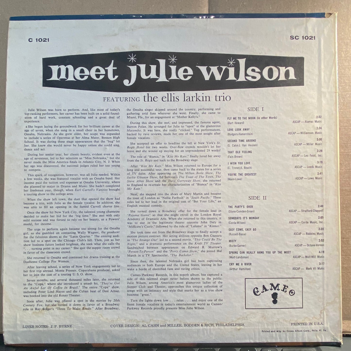 Julie Wilson - Meet Julie Wilson *PROMO* | Very Good (VG) Very Good Plus (VG+) - JAZZ / USED *VERY GOOD*