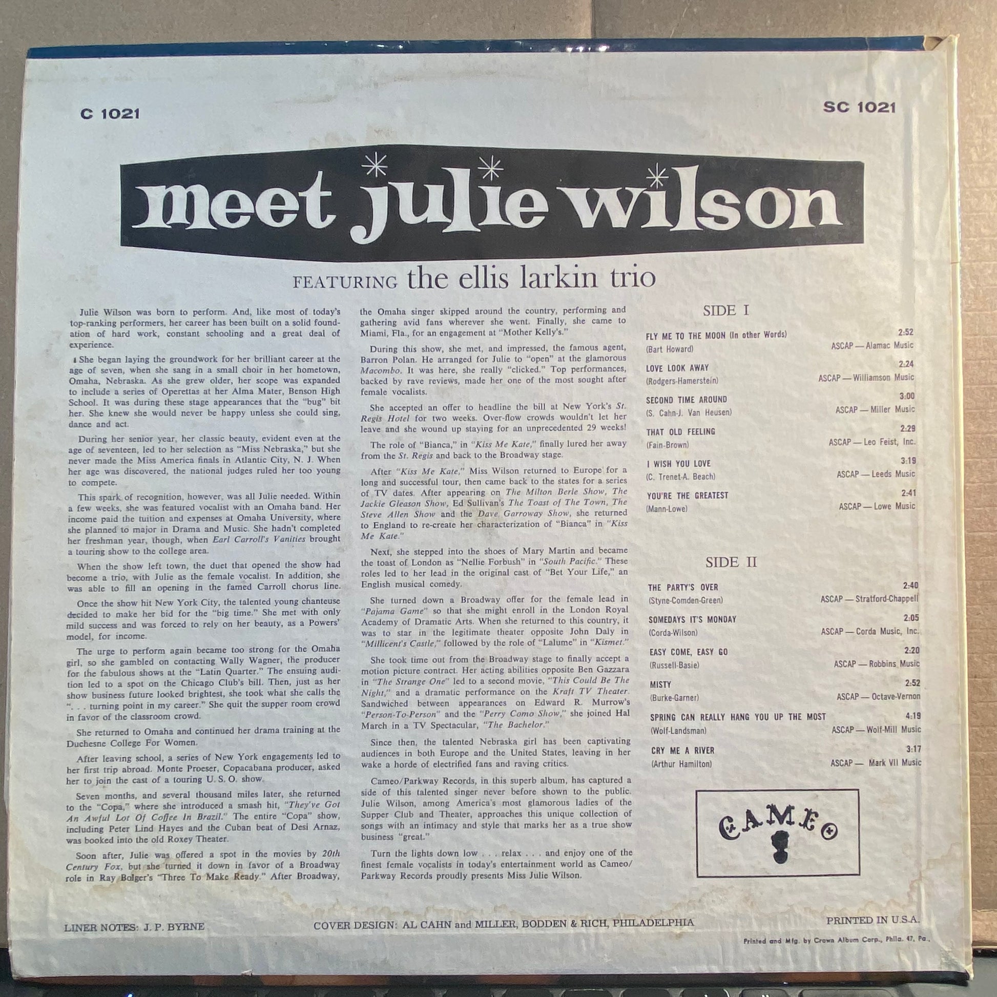 Julie Wilson - Meet Julie Wilson *PROMO* | Very Good (VG) Very Good Plus (VG+) - JAZZ / USED *VERY GOOD*