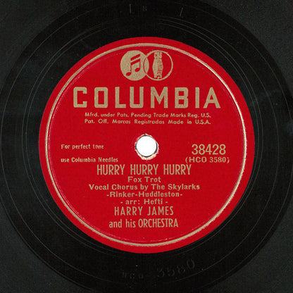 Harry James And His Orchestra - Hurry Hurry Hurry / Don't Cry, Cry Baby *78 RPM* | Very Good (VG) Generic - JAZZ / USED *VERY GOOD*