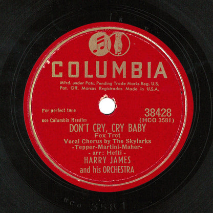 Harry James And His Orchestra - Hurry Hurry Hurry / Don't Cry, Cry Baby *78 RPM* | Very Good (VG) Generic - JAZZ / USED *VERY GOOD*