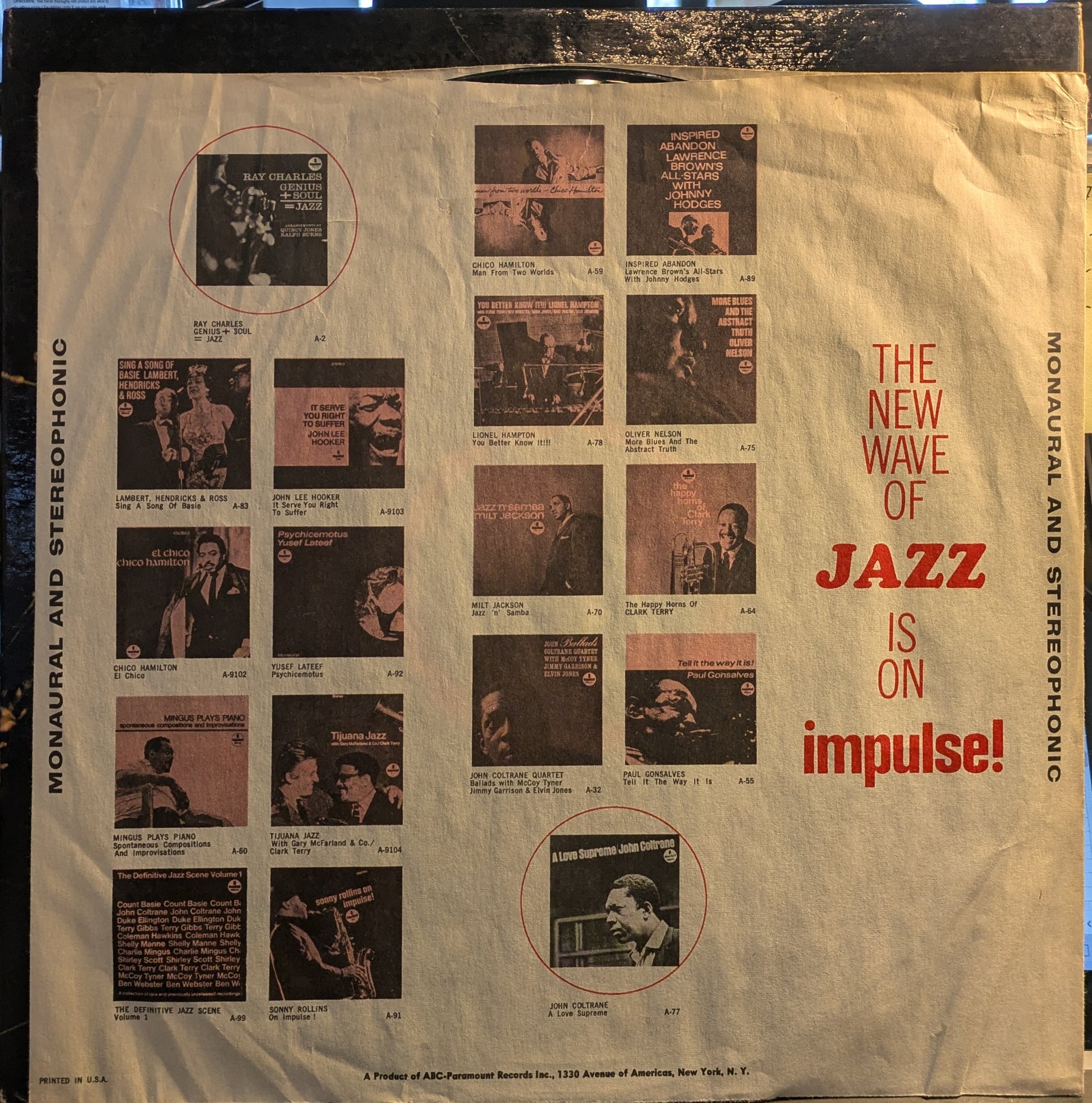 John Coltrane And Johnny Hartman (VINYL) | Very Good (VG) Very Good Plus (VG+) - JAZZ / USED *VERY GOOD*