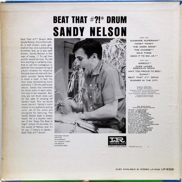 Sandy Nelson - Beat That #?!* Drum | Very Good (VG) Good Plus (G+) - JAZZ / USED *VERY GOOD*