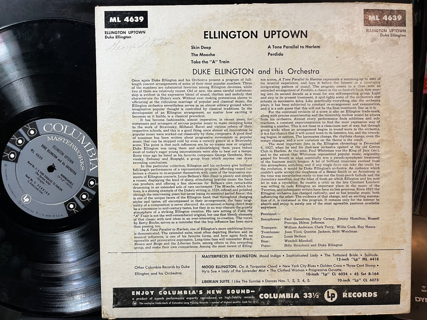 Duke Ellington And His Orchestra - Ellington Uptown (VINYL LP) | Very Good Plus (VG+) Very Good Plus (VG+) - JAZZ / USED *VERY GOOD+*