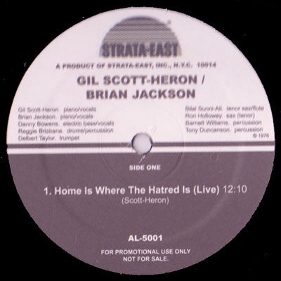 Gil Scott-Heron & Brian Jackson - Home Is Where The Hatred Is (Live) / The Bottle (Live) | Mint (M) Generic - JAZZ