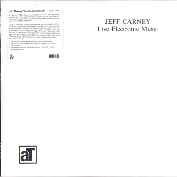 Jeff Carney Live Electronic Music Lion Productions LP, RE, RM Mint (M) Mint (M)
