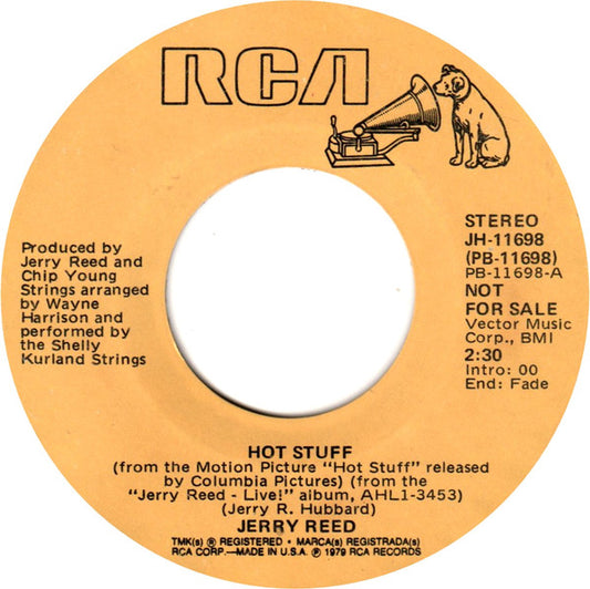 Jerry Reed Hot Stuff RCA, RCA 7", Promo Very Good Plus (VG+) Very Good Plus (VG+)
