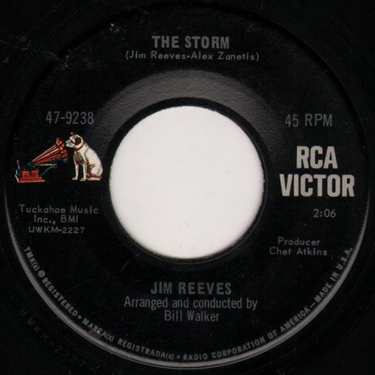 Jim Reeves The Storm / Trying To Forget RCA Victor 7", Single Very Good Plus (VG+) Generic
