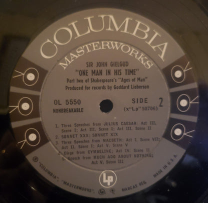 "One Man In His Time" - Part Two Of Shakespeare's "Ages Of Man" | Near Mint (NM) Near Mint (NM)