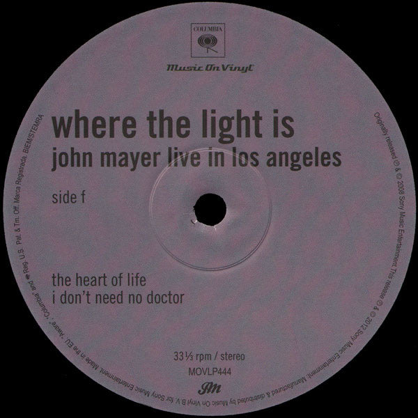 Where The Light Is: John Mayer Live In Los Angeles | Mint (M) Mint (M) - ALT/INDIE *SEALED*