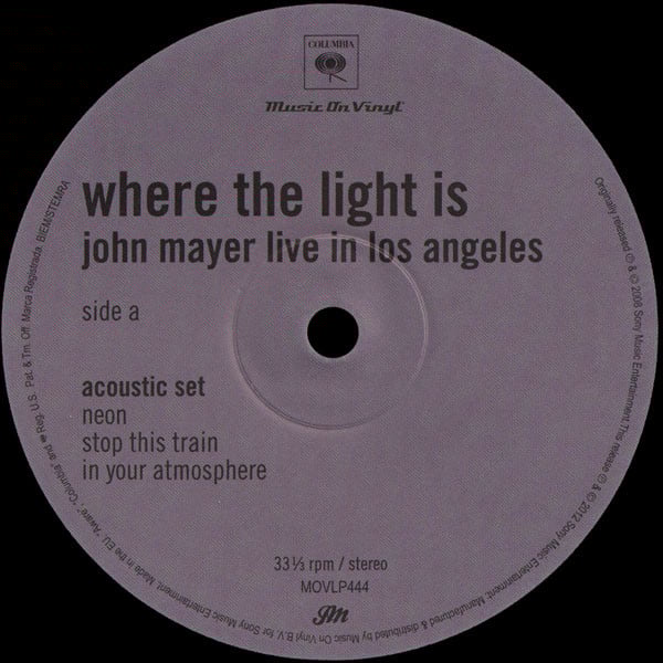 Where The Light Is: John Mayer Live In Los Angeles | Mint (M) Mint (M) - ALT/INDIE *SEALED*