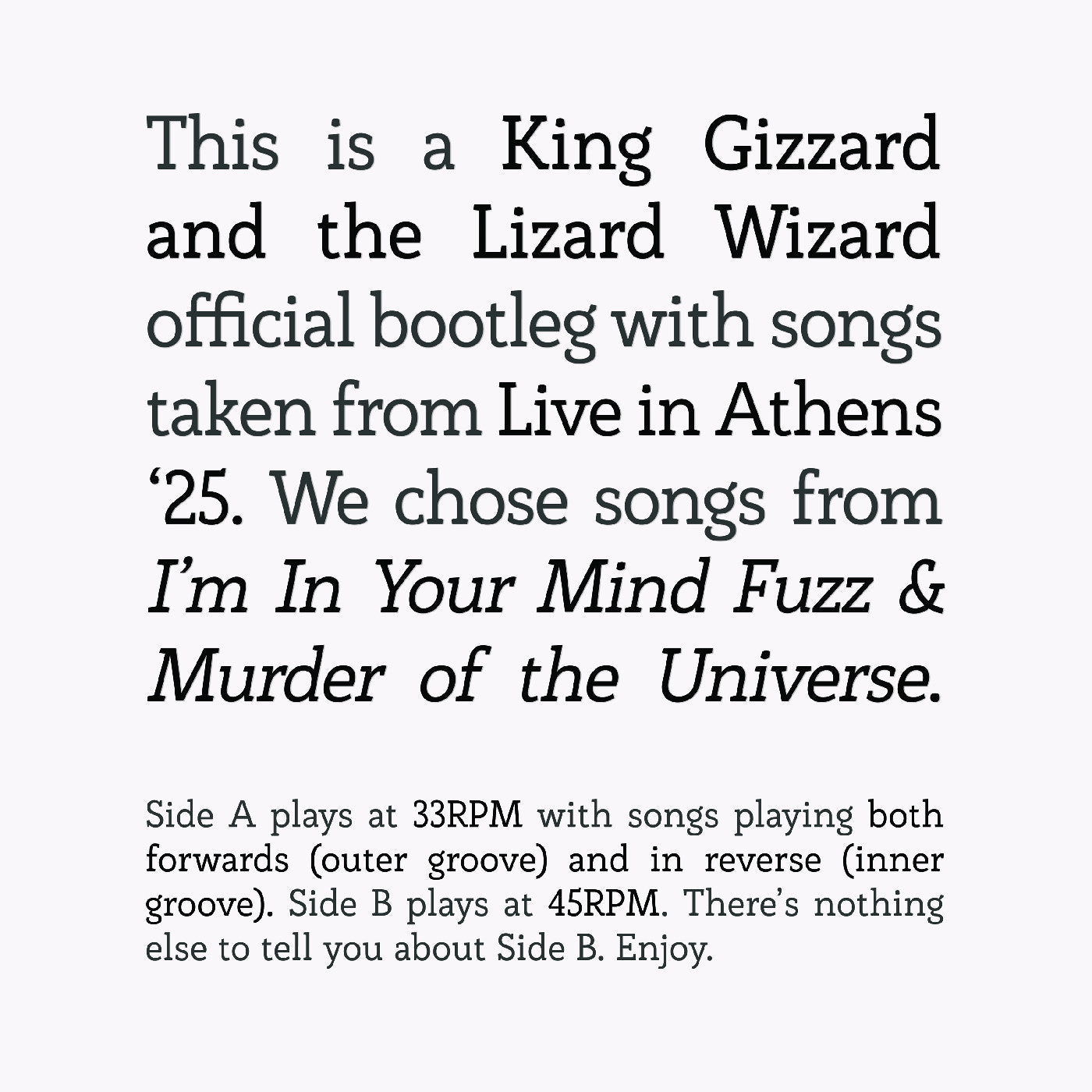 Songs From I'M In Your Mind Fuzz & Murder Of The Universe Live In Athens '25 |