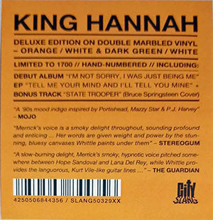 King Hannah I’M Not Sorry, I Was Just Being Me/Tell Me Your Mind And I'll Tell You Mine - Deluxe Edition City Slang 2xLP, Dlx, Num, RE, Mar Mint (M) Mint (M)