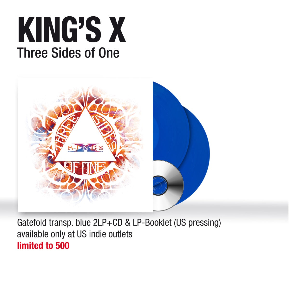 Three Sides Of One (Gatefold LP Jacket, Booklet, With CD, Clear Vinyl, Blue) |