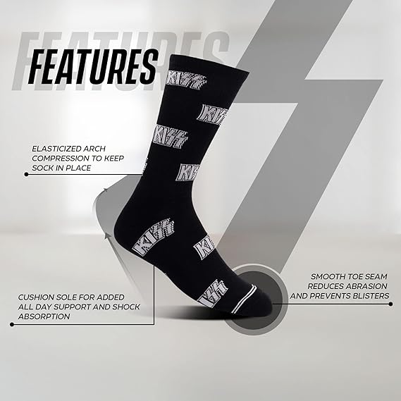 Kiss - Kiss All Over Logo Crew Socks (One Size) |