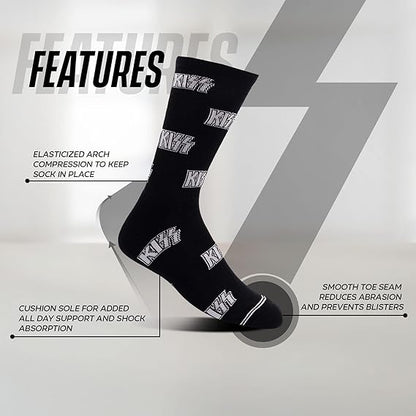 Kiss - Kiss All Over Logo Crew Socks (One Size) |