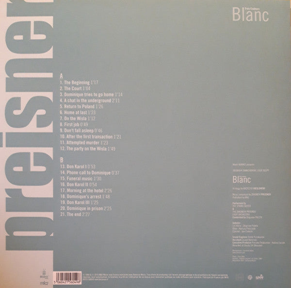 Krzysztof Kieślowski, Zbigniew Preisner Trois Couleurs Blanc (Bande Originale Du Film) Because Music, MK2 LP, Album, RE + CD, Album, RE Mint (M) Mint (M)
