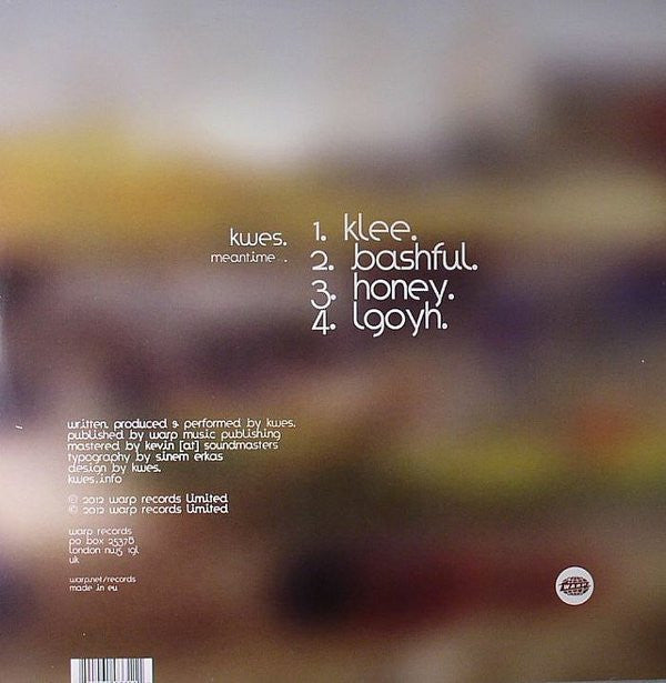 Kwes. Meantime Warp Records 12", EP Mint (M) Mint (M)