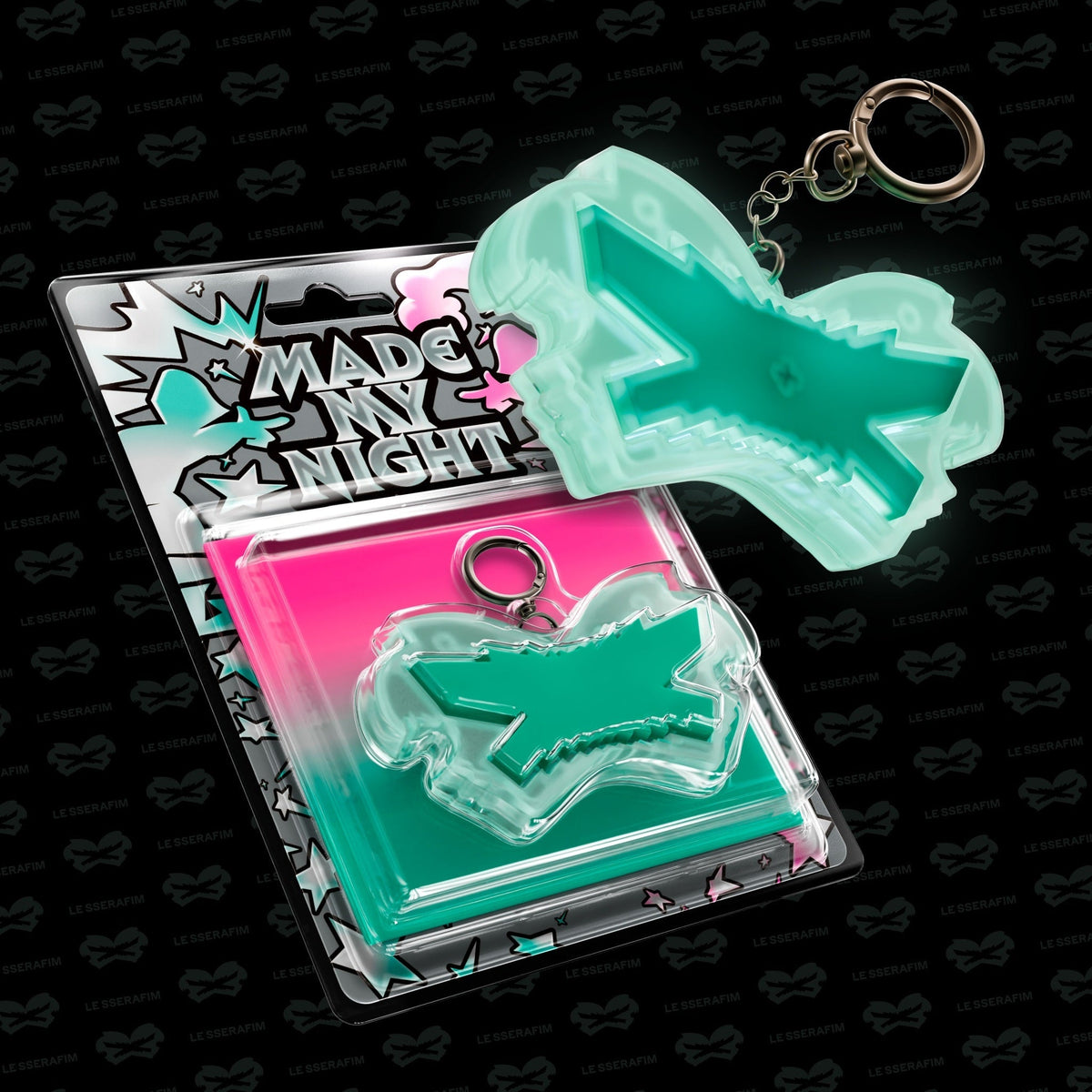 LE SSERAFIM - 2ND Single Album 'Made My Night' (Glow Clicker Keychain) [Mint Ver.] |