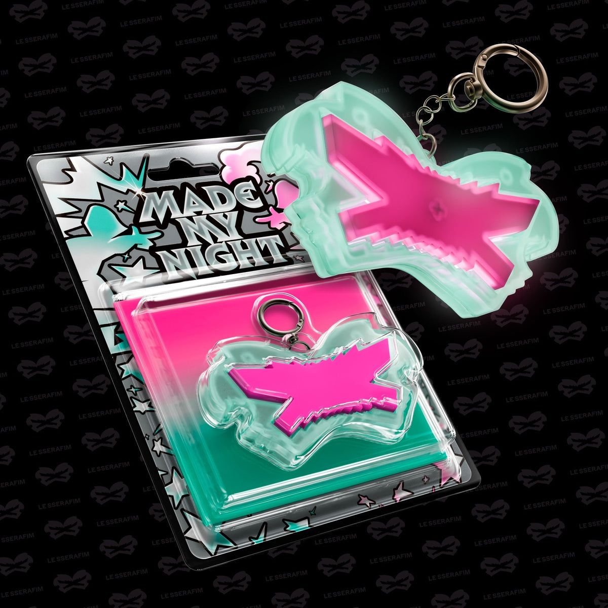 LE SSERAFIM - 2ND Single Album 'Made My Night' (Glow Clicker Keychain) [Pink Ver.] |