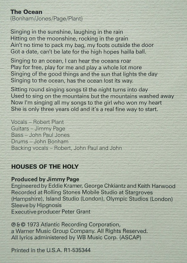 Houses Of The Holy | Mint (M) Mint (M) - ROCK *SEALED*
