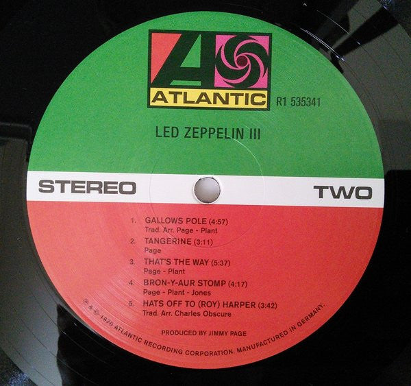 Led Zeppelin Led Zeppelin III Atlantic LP, Album, RE, RM, 180 Mint (M) Mint (M)