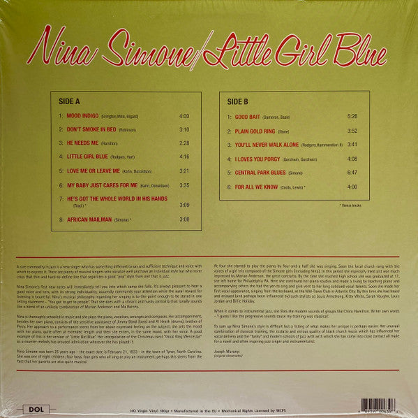 Nina Simone Little Girl Blue LP Mint (M) Mint (M)