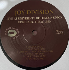 Joy Division Live At University Of London Union February, The 8th 1980 LP Mint (M) Mint (M)