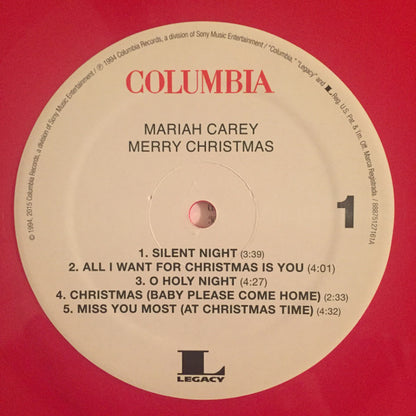 Mariah Carey Merry Christmas Columbia, Legacy LP, Album, Ltd, RE, Red Mint (M) Mint (M)