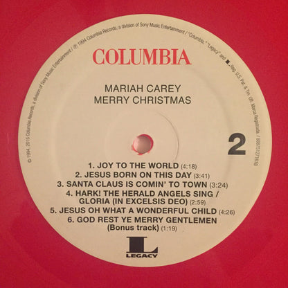 Mariah Carey Merry Christmas Columbia, Legacy LP, Album, Ltd, RE, Red Mint (M) Mint (M)