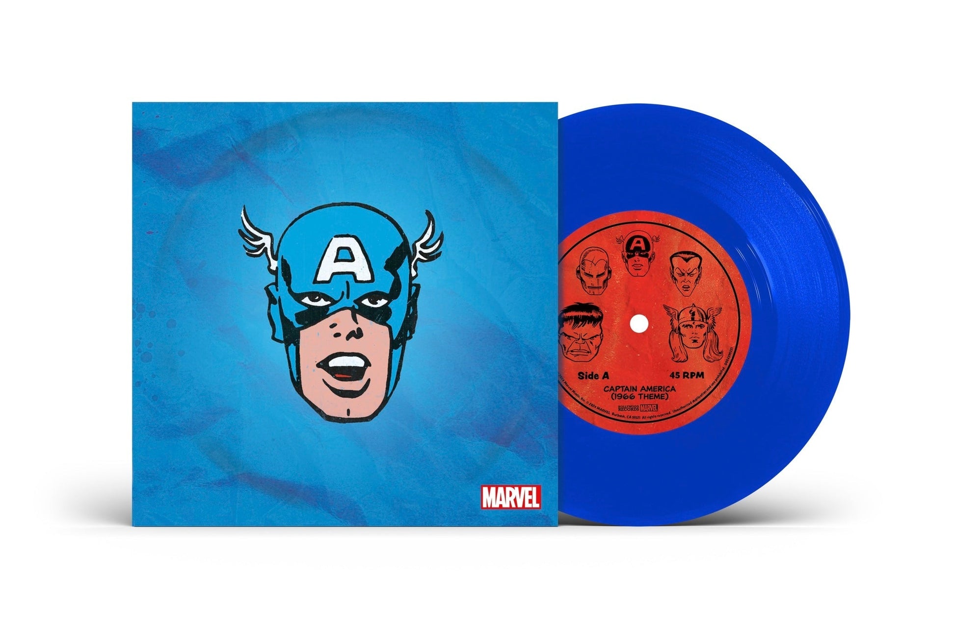 Marvel Chorus - Captain America (1966 Theme) / Merry Marvel Marching Society [Translucent Blue 7" Single] |
