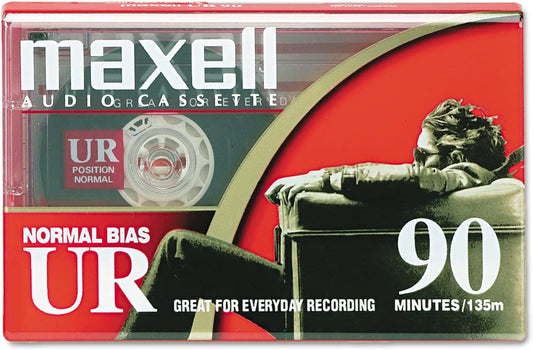 Maxell 108510 UR-90 Single Normal Bias Audio Cassette 90 Minute With Case |