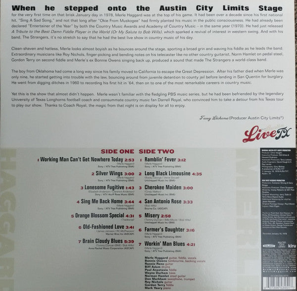 Live From Austin TX (1978) | Mint (M) Mint (M)