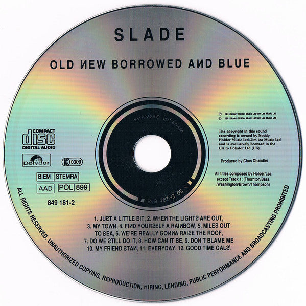 Slade - Old New Borrowed And Blue (IMPORT CD) | Near Mint (NM) Excellent (EX) - METAL/GLAM /USED *NEAR MINT*