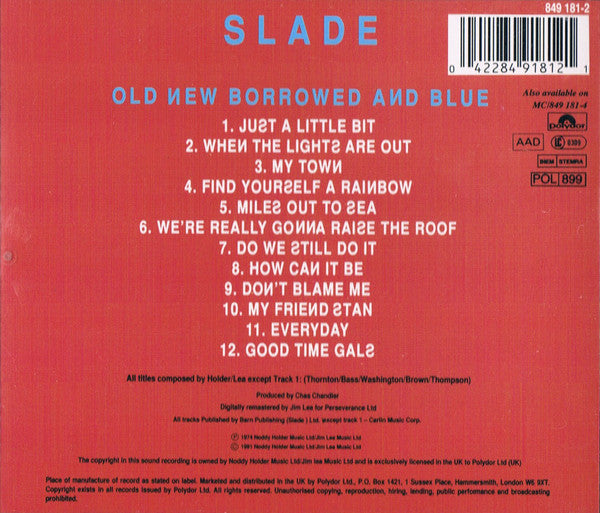 Slade - Old New Borrowed And Blue (IMPORT CD) | Near Mint (NM) Excellent (EX) - METAL/GLAM /USED *NEAR MINT*