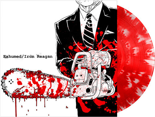 EXHUMED / IRON REAGAN - (PRESALE 5/15/26) Exhumed / Iron Reagan (RED WHITE SPLATTER VINYL) | Mint (M) Mint (M) - METAL *NEW/COLOR*