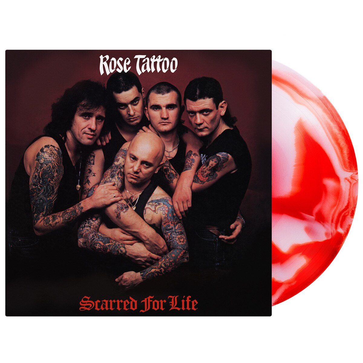 Rose Tattoo - (PRESALE 7/17/26) Scarred For Life (140G NUMBERED 750 RED WHITE SWIRLED VINYL) | Mint (M) Mint (M) - METAL *NEW/COLOR*