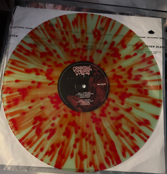 Cannibal Corpse - Worm Infested (GREEN TRANSLUCENT W RED SPLATTER VINYL LP BACK ON BLACK BOBV1182LPLTD 2025) | Mint (M) Mint (M) - METAL / NEW *SEALED*