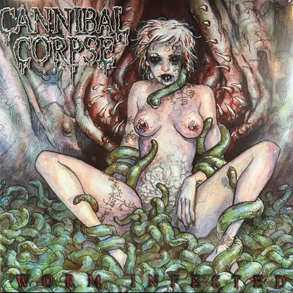 Cannibal Corpse - Worm Infested (GREEN TRANSLUCENT W RED SPLATTER VINYL LP BACK ON BLACK BOBV1182LPLTD 2025) | Mint (M) Mint (M) - METAL / NEW *SEALED*