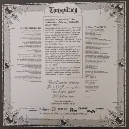 King Diamond - Conspiracy (BLACK VINYL LP 180G METAL BLADE 3984-15678-1 2020) | Mint (M) Mint (M) - METAL / NEW *SEALED*