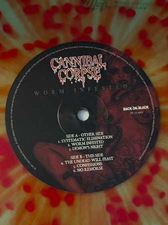 Cannibal Corpse - Worm Infested (GREEN TRANSLUCENT W RED SPLATTER VINYL LP BACK ON BLACK BOBV1182LPLTD 2025) | Mint (M) Mint (M) - METAL / NEW *SEALED*